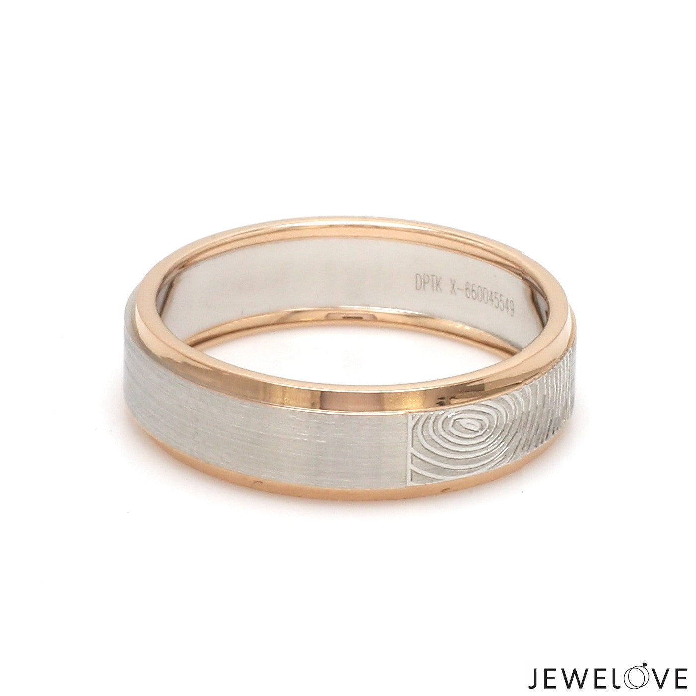 Platinum Love Bands with Rose Gold Ring JL PT 1408