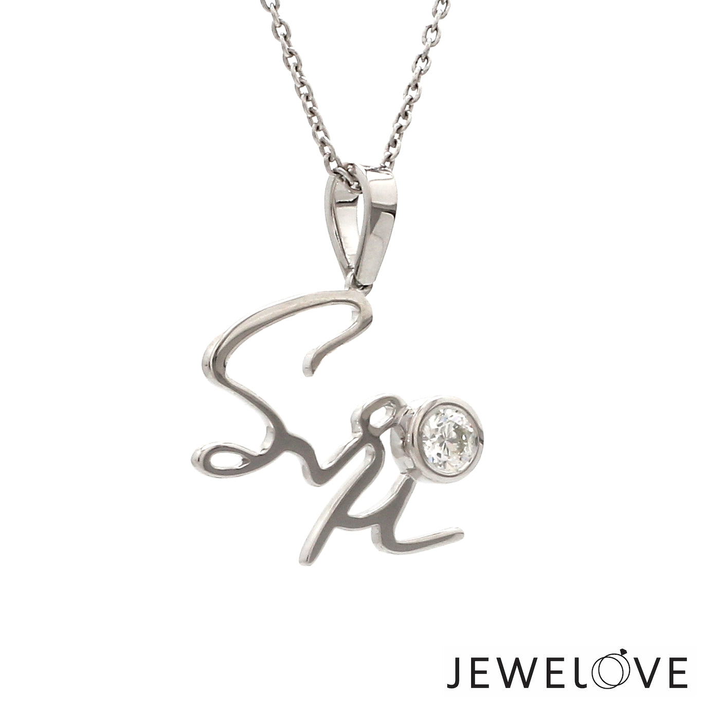 50-Pointer Solitaire Platinum Name Pendant JL PT P 331   Jewelove.US