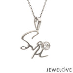 Load image into Gallery viewer, 50-Pointer Solitaire Platinum Name Pendant JL PT P 331   Jewelove.US
