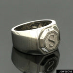 Load image into Gallery viewer, Customised Alphabet / Initial Platinum Signet Ring for Men JL PT 1373
