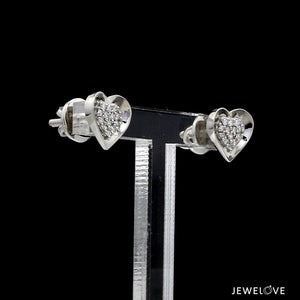 Evara Platinum Diamond Heart Pendant Set JL PT P E 326   Jewelove.US
