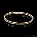 Load image into Gallery viewer, Japanese 2-row Platinum &amp; Rose Gold Bracelet for Women with Diamond Cut Balls JL PTB 1226
