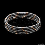 Load image into Gallery viewer, Japanese 5-row Platinum &amp; Rose Gold Bracelet for Women with Diamond Cut Balls JL PTB 1272
