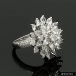 Load image into Gallery viewer, 18K White Gold Rose Cut Diamond Ring for Women JL AU 121
