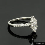 Load image into Gallery viewer, Marquise Cut Solitaire Diamond Shank Platinum Lab Grown Diamond Ring JL PT 19019-LGD
