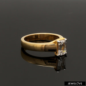 70-Pointer Emerald Cut Solitaire Diamond 18K Yellow Gold Ring JL AU RS EM 127Y   Jewelove.US