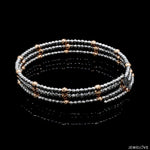 Load image into Gallery viewer, Japanese 3-row Platinum &amp; Rose Gold Bracelet for Women with Diamond Cut Balls JL PTB 1261
