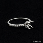 Load image into Gallery viewer, Platinum Solitaire Mounting with Diamond Shank Ring for Women JL PT 1266-Mounting
