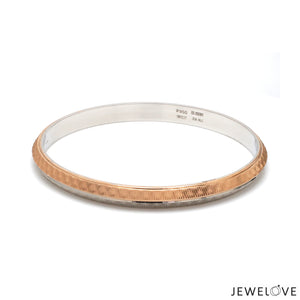 Men of Platinum | 7mm Platinum Kada with Rose Gold for Men JL PTB 1297