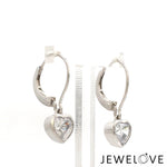 Load image into Gallery viewer, 2-Carat Lab Grown Heart Cut Solitaire Platinum Earrings JL PT E LG-372
