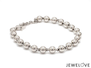5mm Diamond Cut Balls Platinum Bracelet for Women JL PTB 1185   Jewelove.US