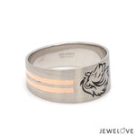 Load image into Gallery viewer, Platinum Love Bands with Rose Gold Ring JL PT 1413
