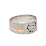 Load image into Gallery viewer, Platinum Love Bands with Rose Gold Ring JL PT 1413
