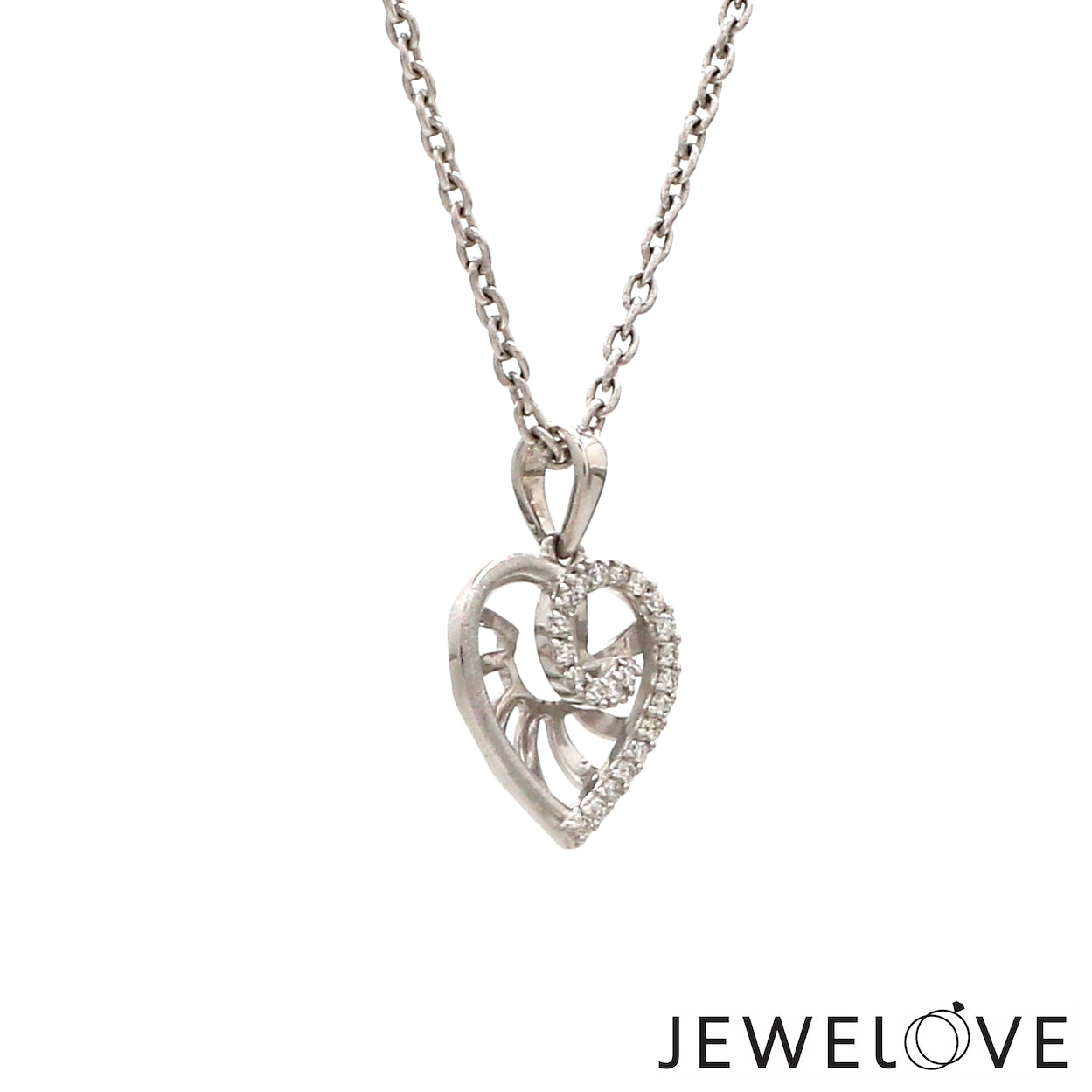 Evara Platinum Diamonds Heart Pendant JL PT P 328   Jewelove.US