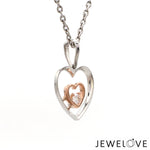 Load image into Gallery viewer, Evara Platinum &amp; Rose Gold Heart Single Diamond Pendant JL PT P 325
