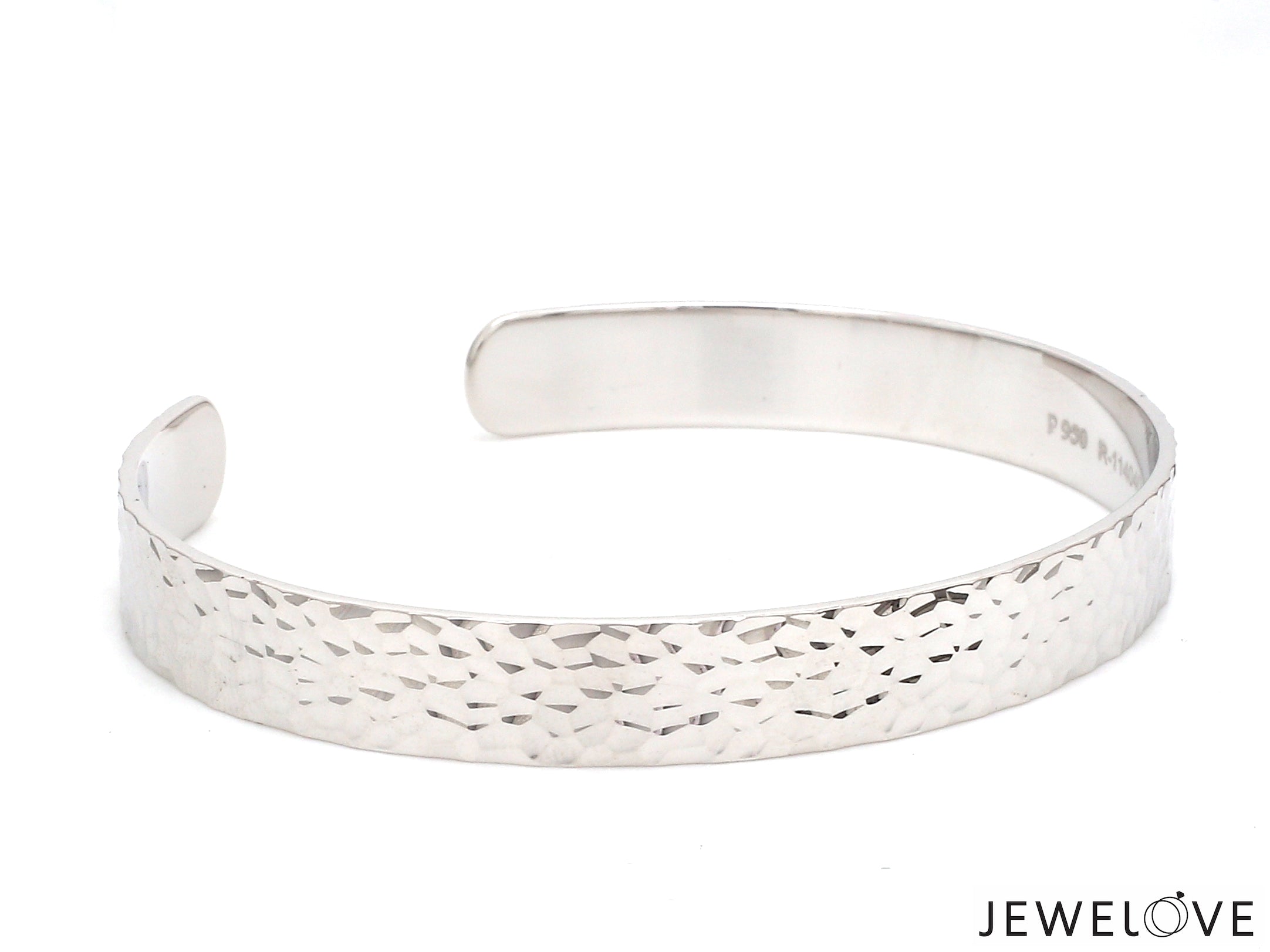 Open Hammered Platinum Kada for Men JL PTB 776-A