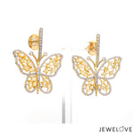 Load image into Gallery viewer, Natural Fancy Color Yellow Diamond Butterfly Earrings JL AU E YD 101
