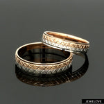 Load image into Gallery viewer, Platinum Love Bands with Rose Gold Unisex Ring JL PT 1407
