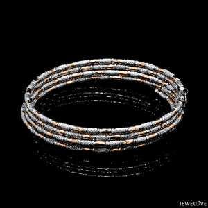 Japanese 5-row Platinum & Rose Gold Bracelet for Women with Diamond Cut Balls JL PTB 1273