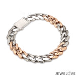 Load image into Gallery viewer, Men of Platinum | 9.5mm Matte &amp; Hi-Polish Rose Gold Bracelet for Men JL PTB 1257
