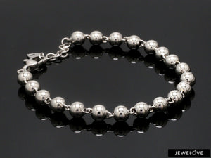 5mm Diamond Cut Balls Platinum Bracelet for Women JL PTB 1185   Jewelove.US