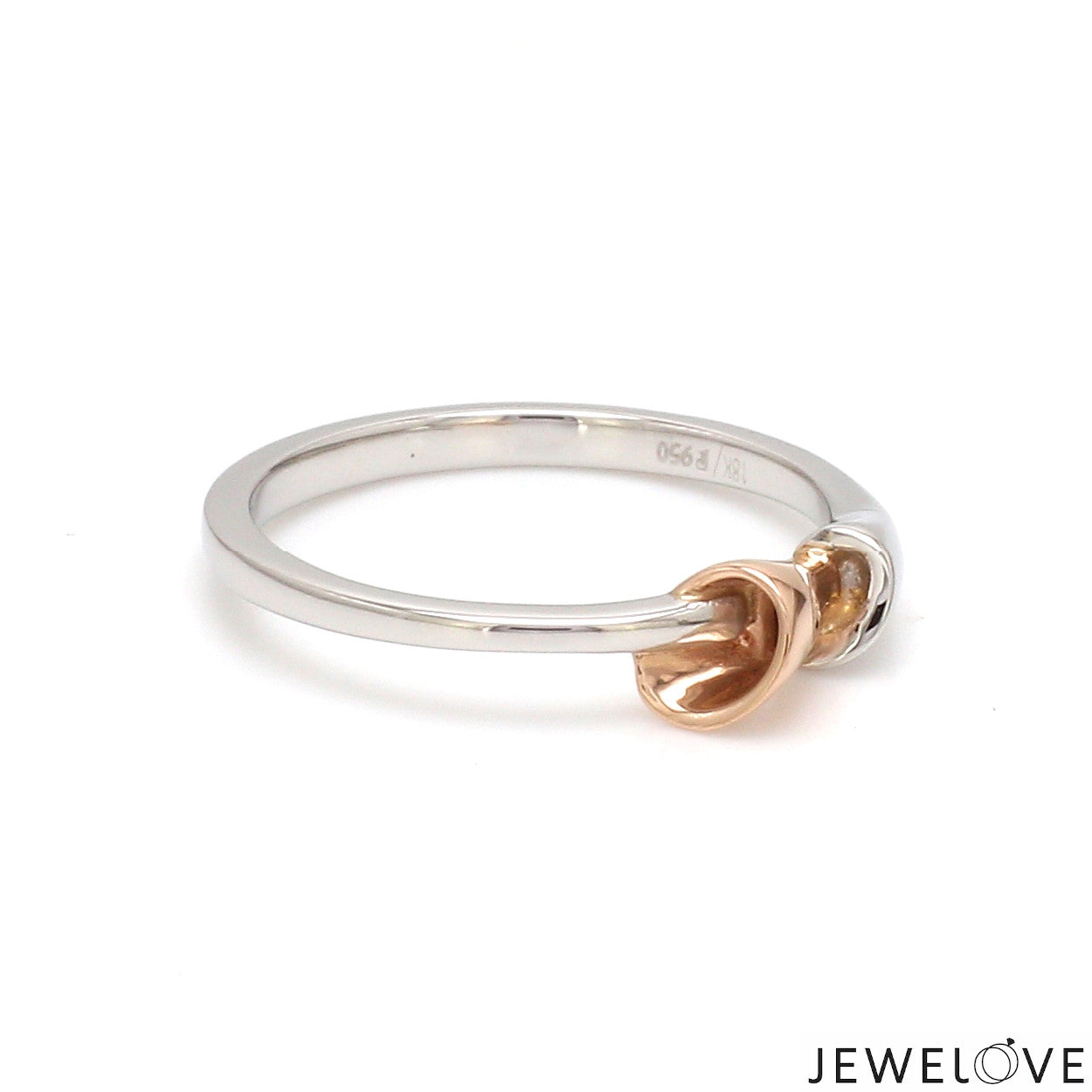 Evara Plain Platinum Rose Gold Ring for Women JL PT 1409