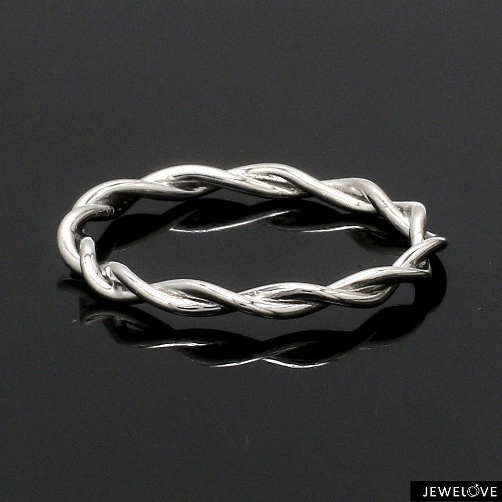 Plain Platinum Rope Ring for Women JL PT 1386