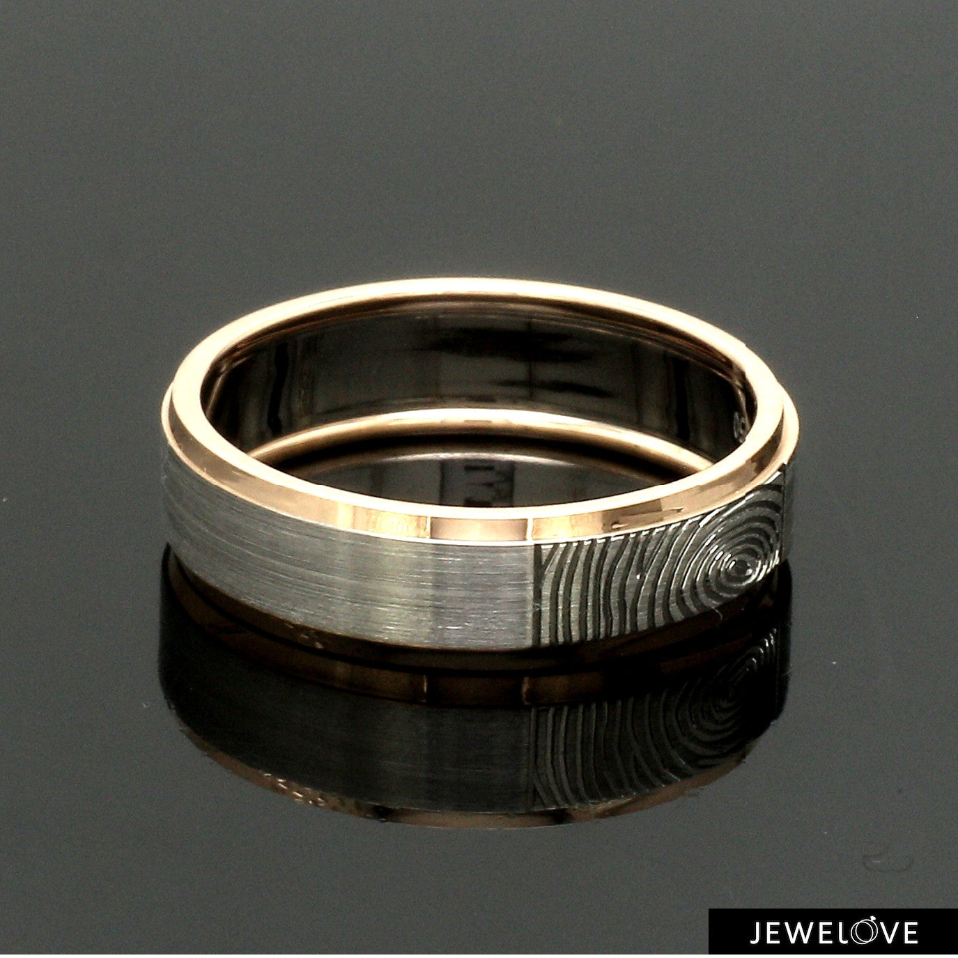Platinum Love Bands with Rose Gold Ring JL PT 1408