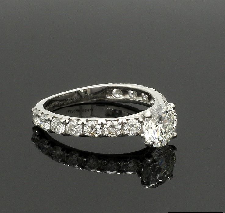 50-Pointer Solitaire Diamond Shank Platinum Ring JL PT 1350   Jewelove.US