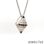 Load image into Gallery viewer, Evara Platinum Rose Diamonds Pendant Set with Blue Sapphire JL PT PE 366
