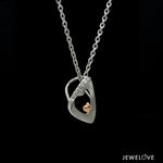 Load image into Gallery viewer, Evara Platinum Diamonds Pendant with Rose Gold Heart JL PT P 323   Jewelove.US
