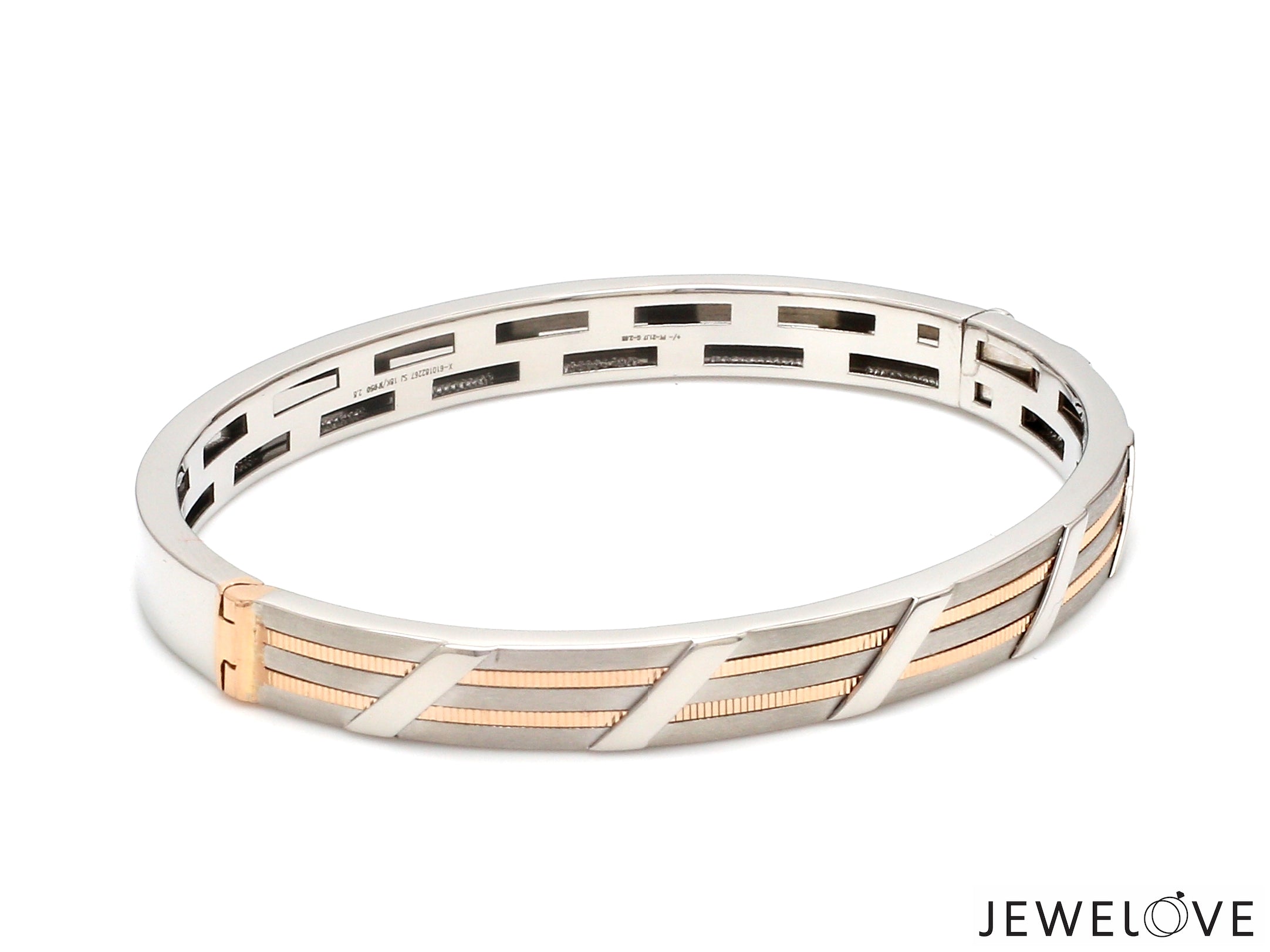 Men of Platinum| 7mm Platinum & Rose Gold Bracelet for Men JL PTB 1209   Jewelove.US