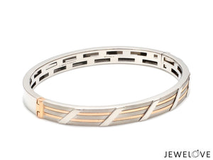 Men of Platinum| 7mm Platinum & Rose Gold Bracelet for Men JL PTB 1209   Jewelove.US