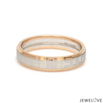 Load image into Gallery viewer, Engraved Platinum Love Bands with Rose Gold You &amp; Me Ring JL PT 1404
