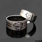 Load image into Gallery viewer, Platinum Love Bands with Rose Gold Ring JL PT 1413
