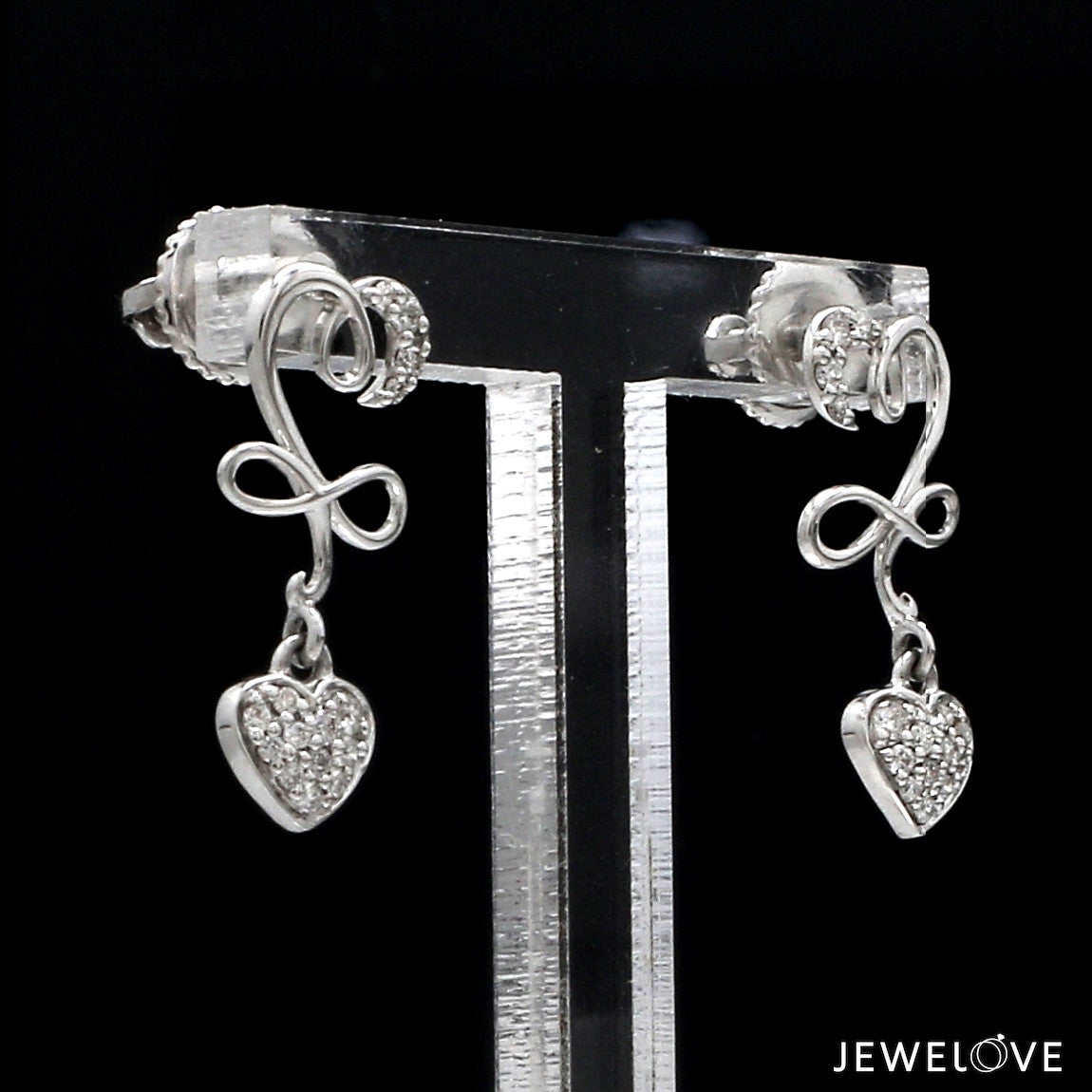 Platinum Diamond Heart Earrings JL PT E LC804