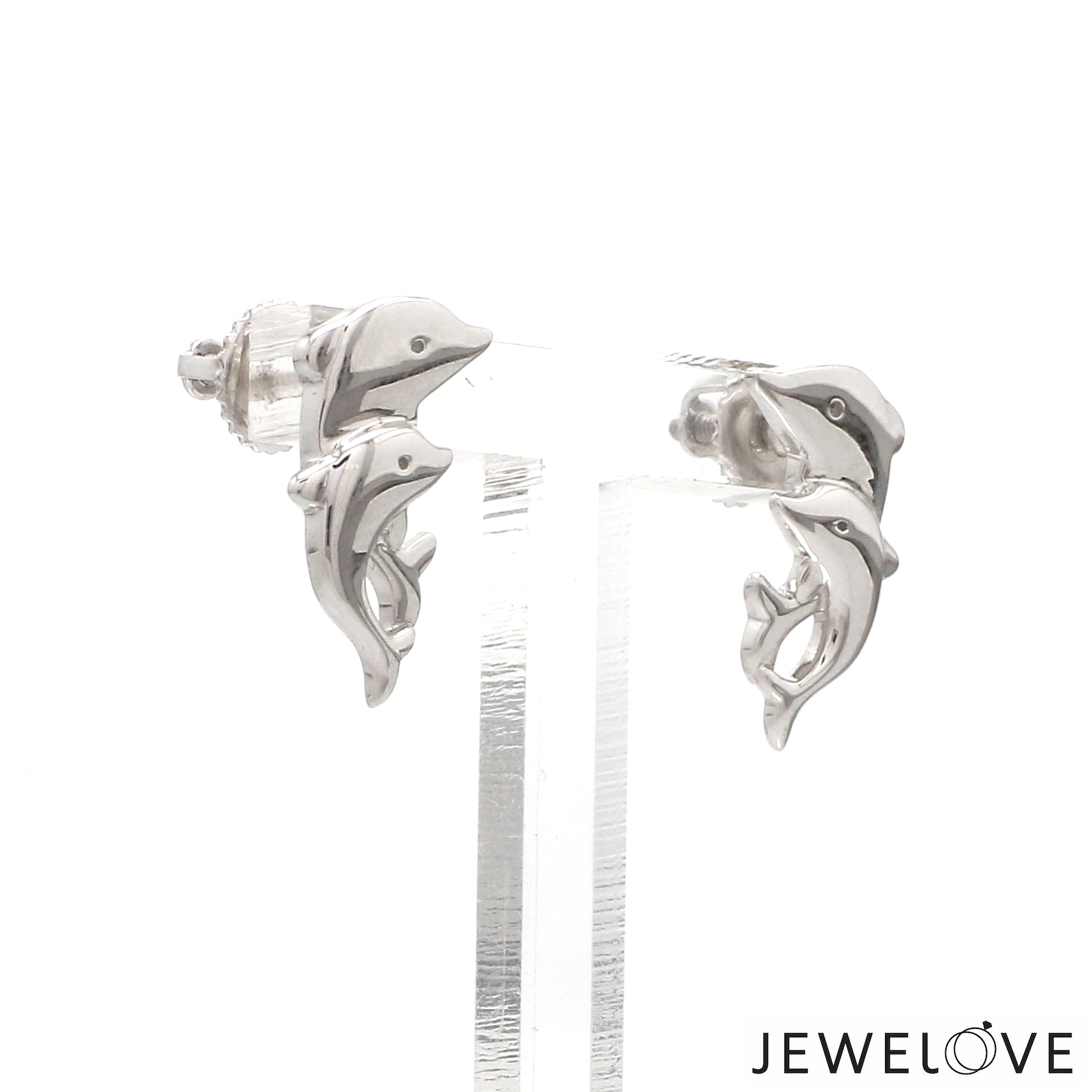 Platinum Dolphin Earrings JL PT E 305   Jewelove.US