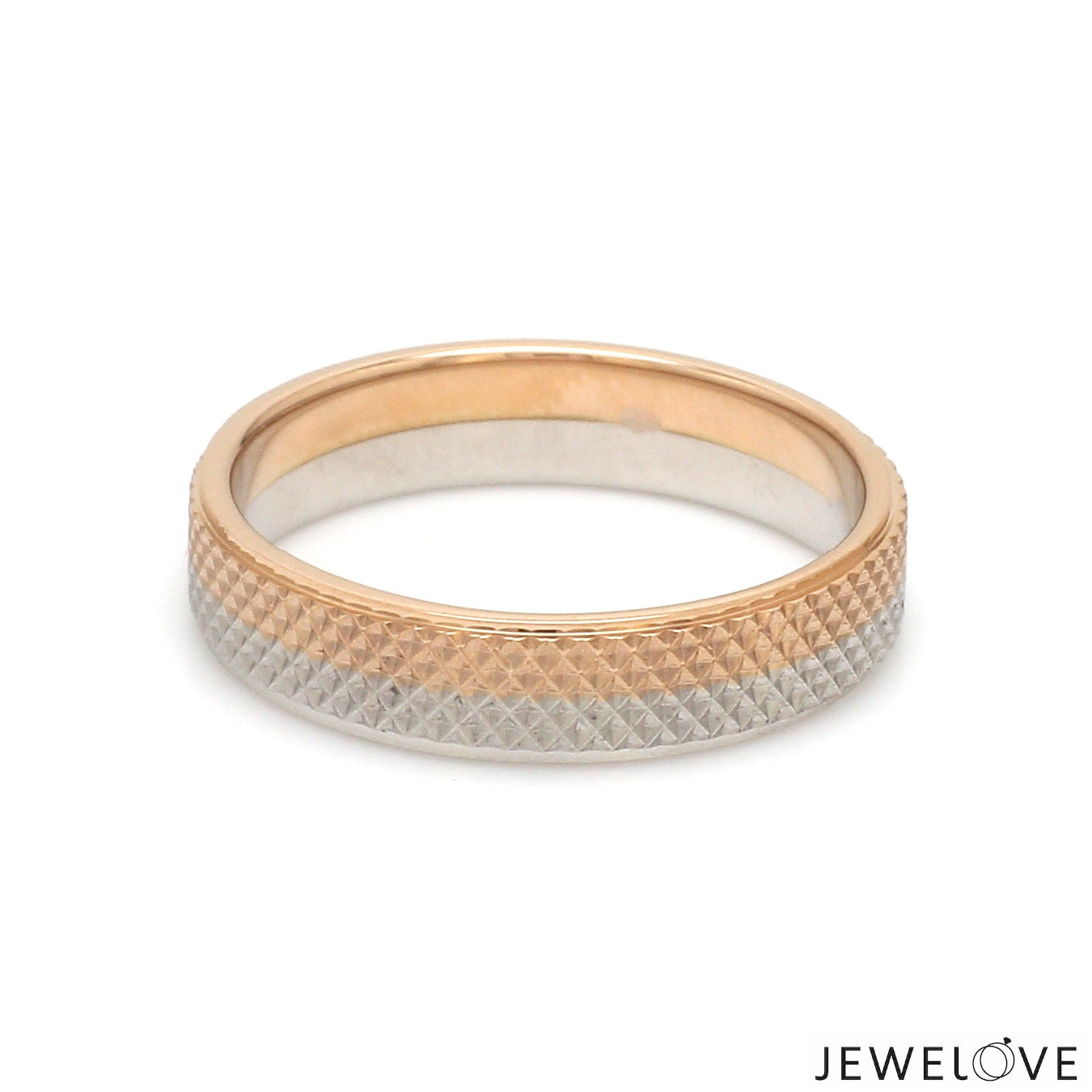 Platinum Love Bands with Rose Gold Ring JL PT 1406