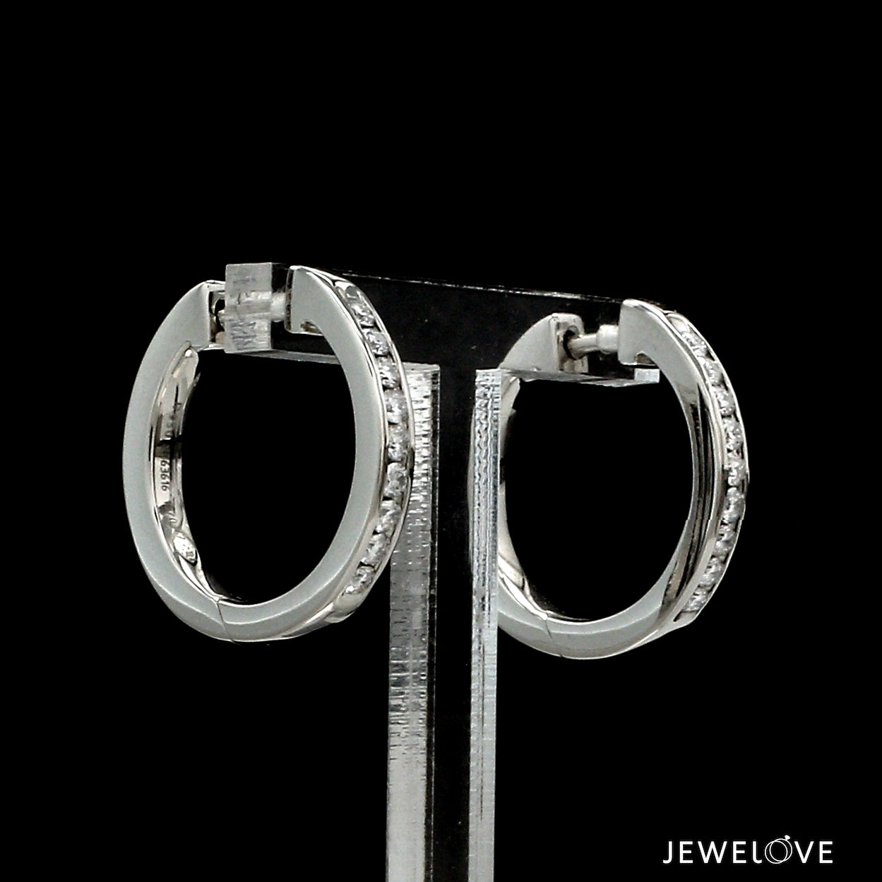 Platinum Bali Earrings with Diamonds  JL PT E 332   Jewelove