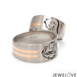 Load image into Gallery viewer, Platinum Love Bands with Rose Gold Ring JL PT 1413
