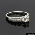 Load image into Gallery viewer, 1-Carat Lab Grown Princess Cut Diamond Shank Platinum Engagement Ring JL PT LG 6594
