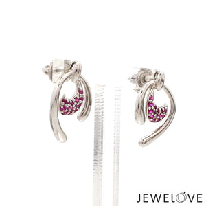 Platinum Ruby Earrings for Women JL PT E NL8636R