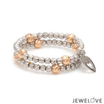 Load image into Gallery viewer, Japanese 2 Row Flexible Platinum Rose Gold Fusion Ring with Diamond Cutting JL PT 1378
