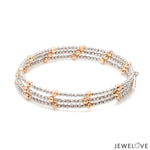Load image into Gallery viewer, Japanese 3-row Platinum &amp; Rose Gold Bracelet for Women with Diamond Cut Balls JL PTB 1261
