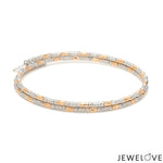 Load image into Gallery viewer, Japanese 2-row Platinum &amp; Rose Gold Bracelet for Women with Diamond Cut Balls JL PTB 1227
