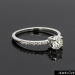 Load image into Gallery viewer, 1-Carat Lab Grown Solitaire Diamonds Accents Platinum Ring JL PT LG 1441
