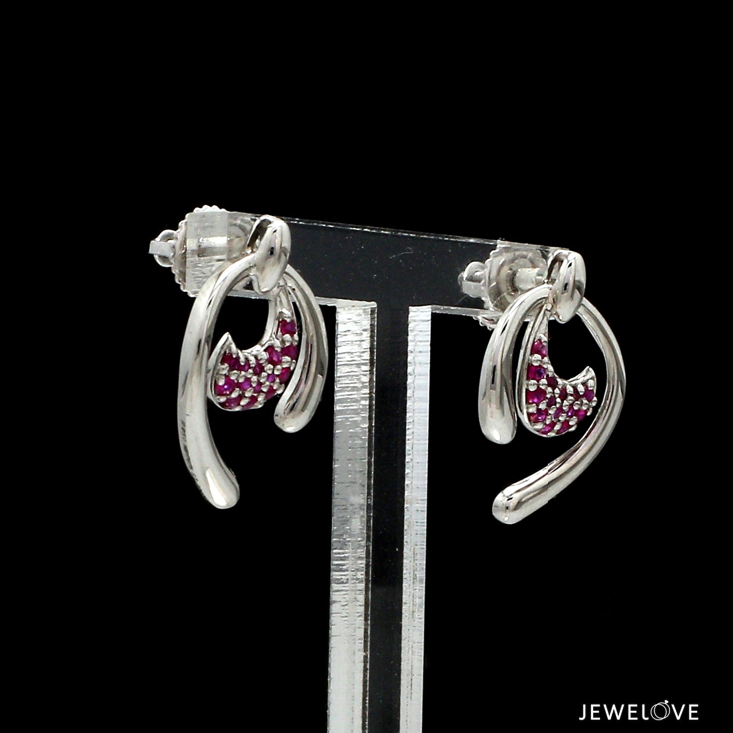 Platinum Ruby Earrings for Women JL PT E NL8636R   Jewelove.US