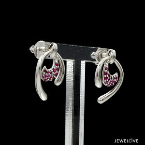 Platinum Ruby Earrings for Women JL PT E NL8636R