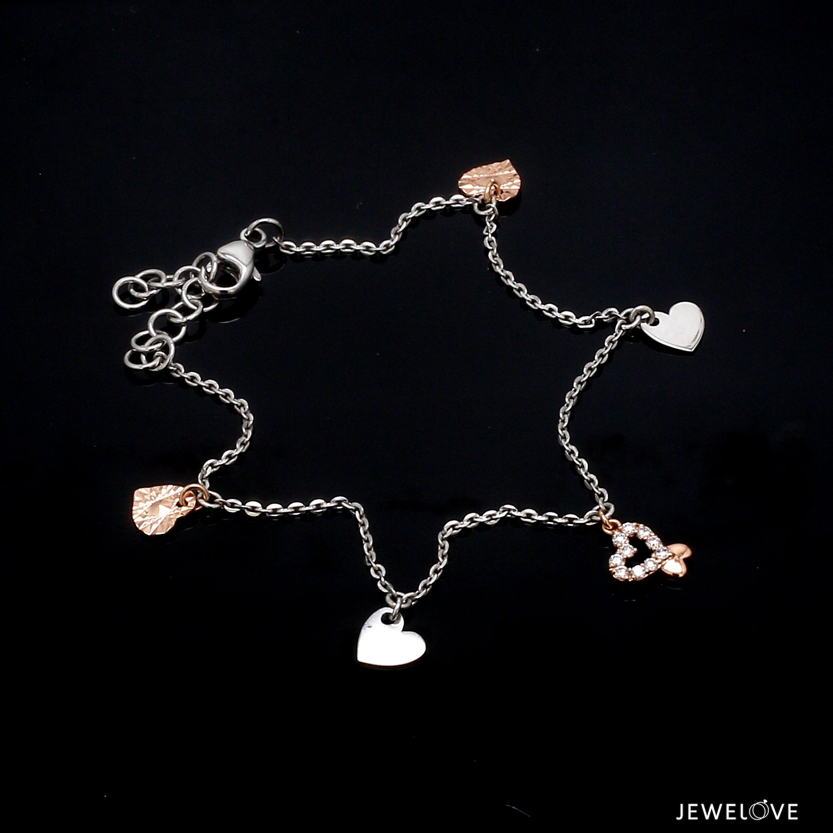 Platinum Evara | Rose Gold Diamond Bracelet for Women JL PTB 738   Jewelove.US