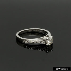 30-Pointer Solitaire Diamond Shank Platinum Ring JL PT 1324   Jewelove.US